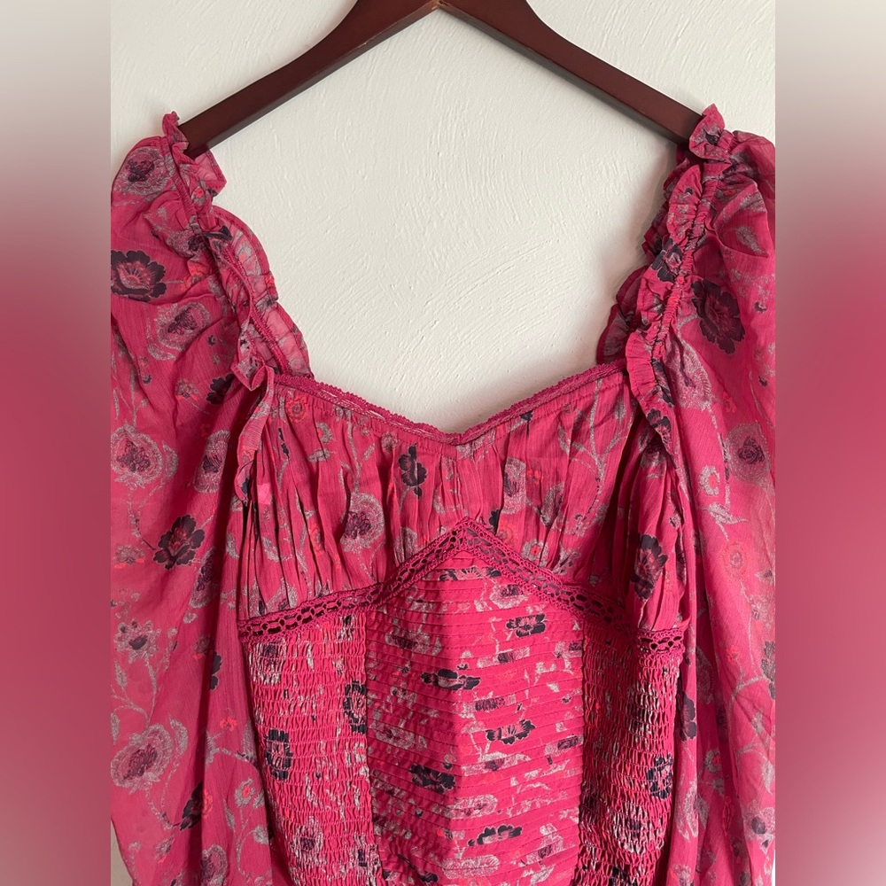 XS/Free people Floral Red Women's Top - Picture 6 of 16